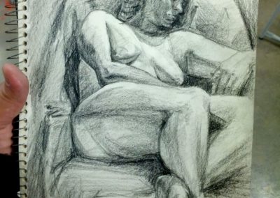 Drawing: Live study, reclining