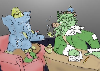 Illustration: Greenman and Ganesh