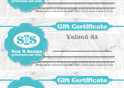 Print: Gift certificate for Sew It Seams
